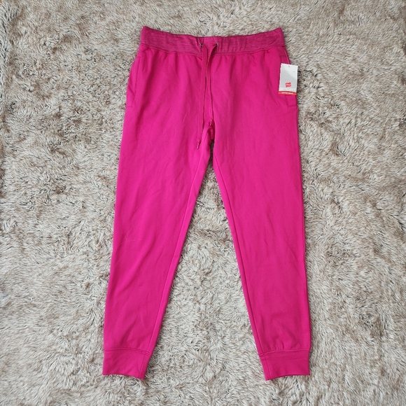 Hanes Sport Active Gear Jogger Sweatpants Pink Women's Size Medium - Picture 1 of 9